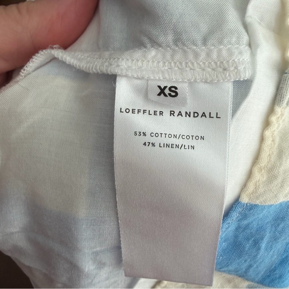 Loeffler Randall Blue and Cream A-Line Skirt XS - Picture 4 of 4